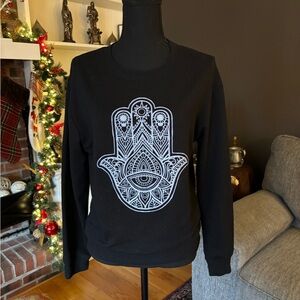 Black Hamsa Hand Sweatshirt Woman’s size M